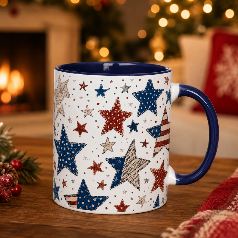 Stars All Over - Americana Patchwork Mug