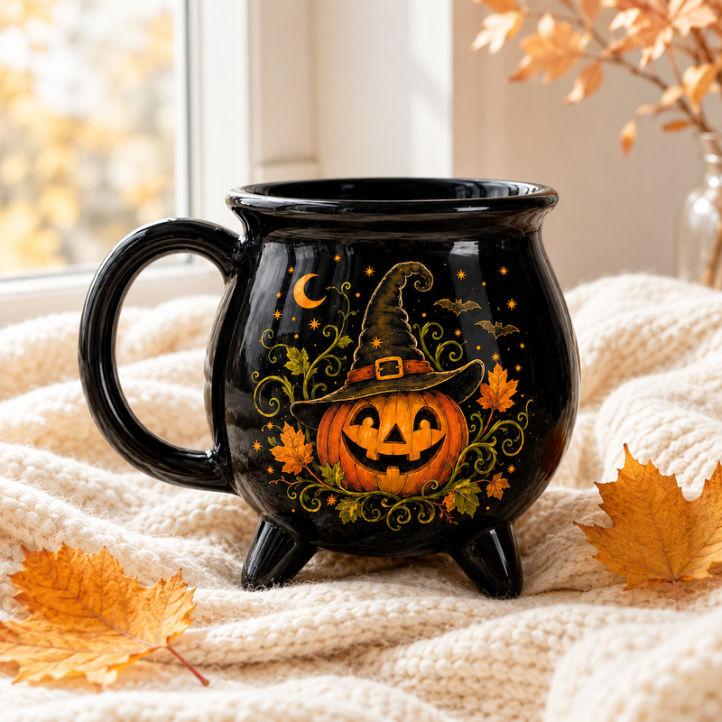 Grinning Jack - Witch Hat Cauldron Mug
