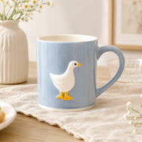 Still Goose - Cream Form on Soft Blue Field
