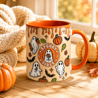 Spooky Vibes - Ghost Sticker Sheet Halloween Mug