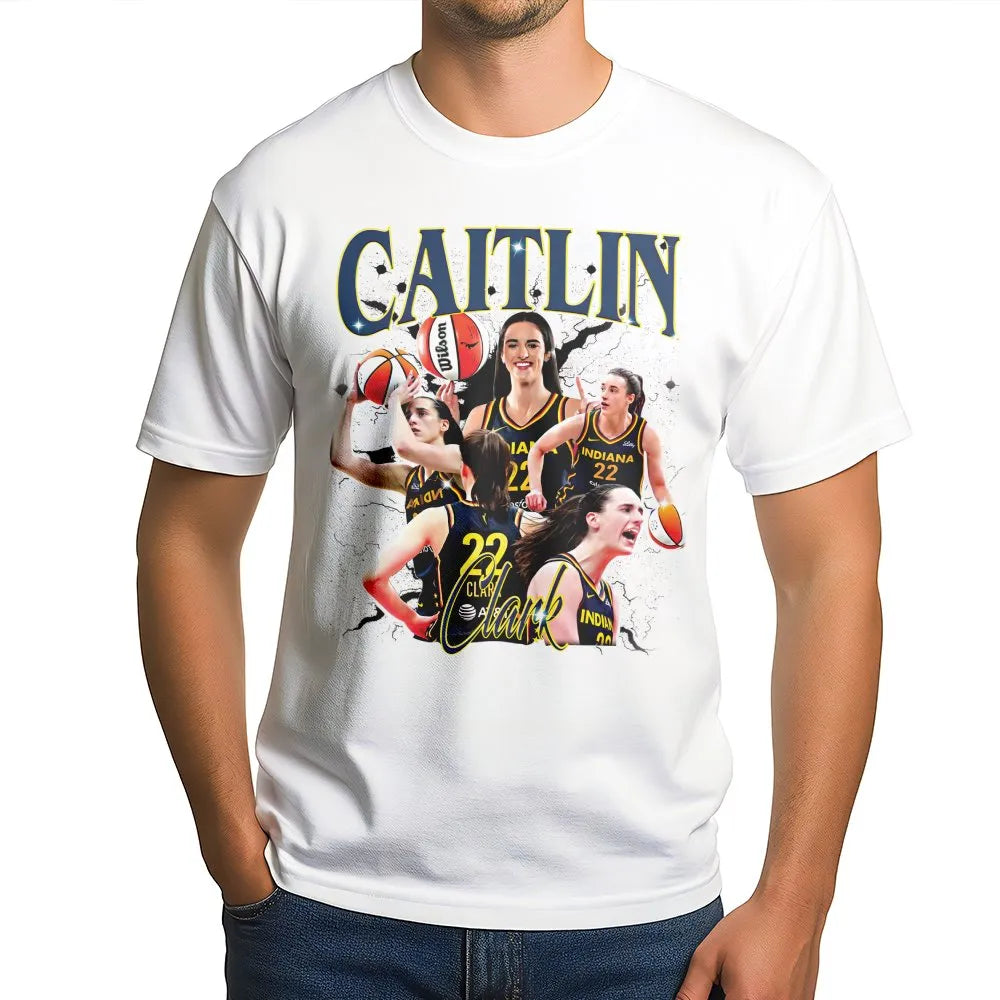Caitlin Clark Basketball T-Shirt | Retro WNBA Graphic Tee | Premium Cotton Unisex Apparel | Gift for Indiana Fever Fans