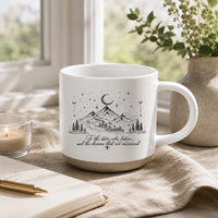 To The Stars Who Listen - Celestial Mountain Line Art Mug