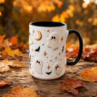 Cookie Ghost Halloween Mug - Soft Spirits in Cream and Gold