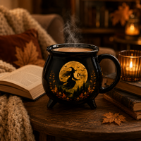 Moonlit Ascent - Witch Silhouette Cauldron Mug