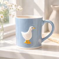 Still Goose - Cream Form on Soft Blue Field
