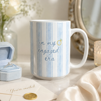 In My Engaged Era - Blue Stripe Script Mug