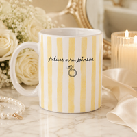 Future Mrs. Johnson - Sunny Stripe Engagement Mug