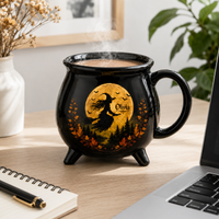Moonlit Ascent - Witch Silhouette Cauldron Mug