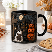 Spells and Moonlight - Haunted House Halloween Mug