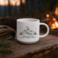 To The Stars Who Listen - Celestial Mountain Line Art Mug