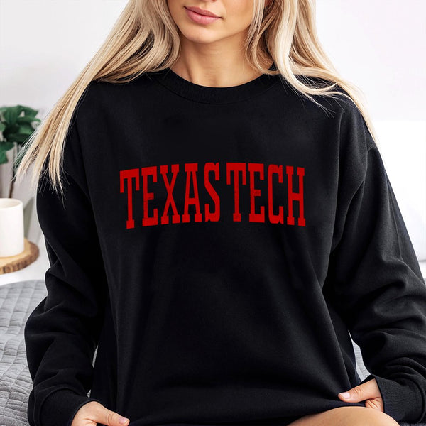 Texas Tech Sweatshirt | Vintage Style College Crewneck | Premium Cotton-Blend Fleece | University Gift For Students And Alumn