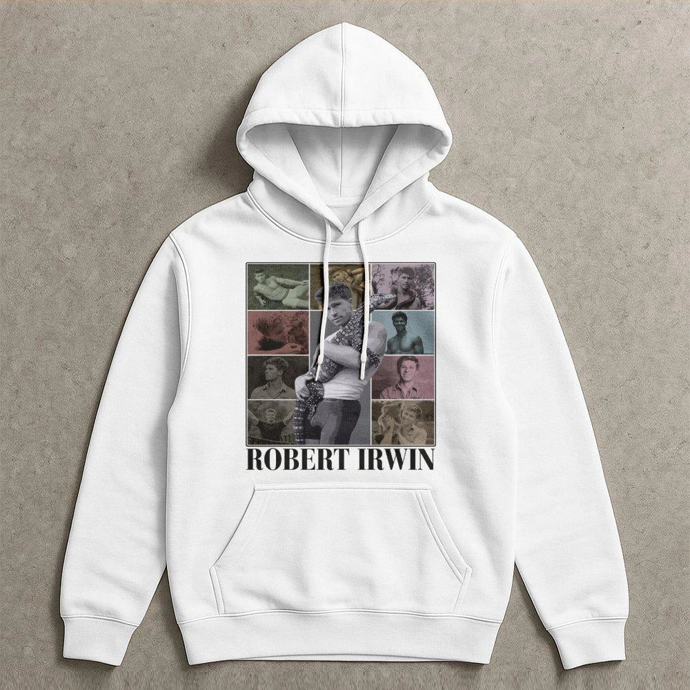 Robert Irwin Vintage 90s Bootleg Hoodie | Wildlife Warrior Graphic Sweatshirt | Premium Cotton Blend | Fan Gift Apparel for M