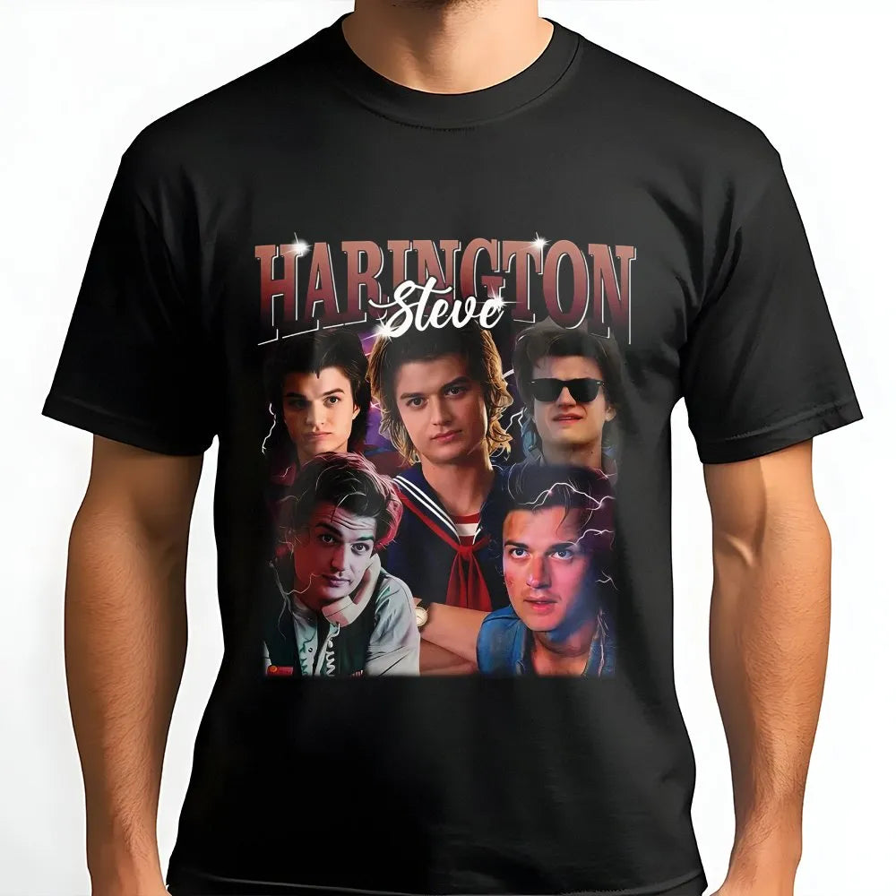 Steve Harrington Retro Bootleg T-Shirt | Stranger Things Aesthetic Graphic | Premium Cotton Unisex Tee | TV Show Fan Gift