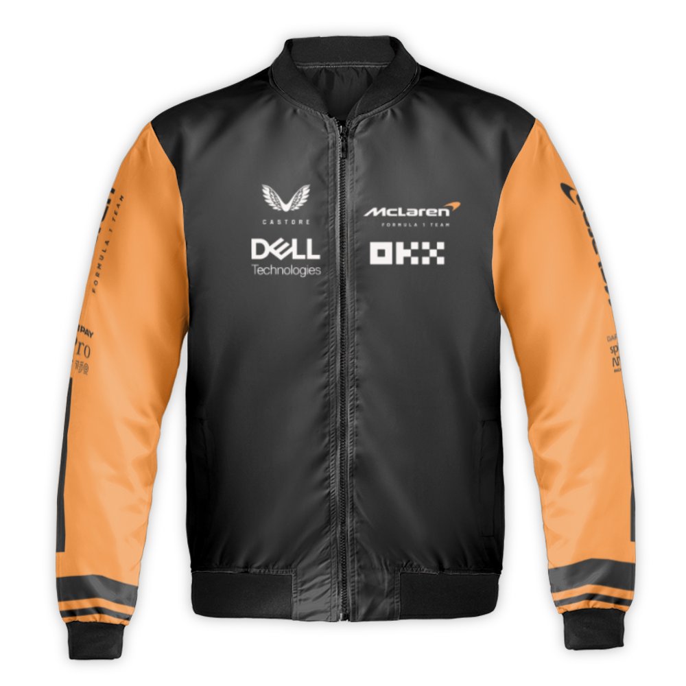 McLaren F1 Team Bomber Jacket | Papaya Orange Racing Motorsport Gear | Premium Nylon Streetwear | Unisex Formula 1 Fan Gift