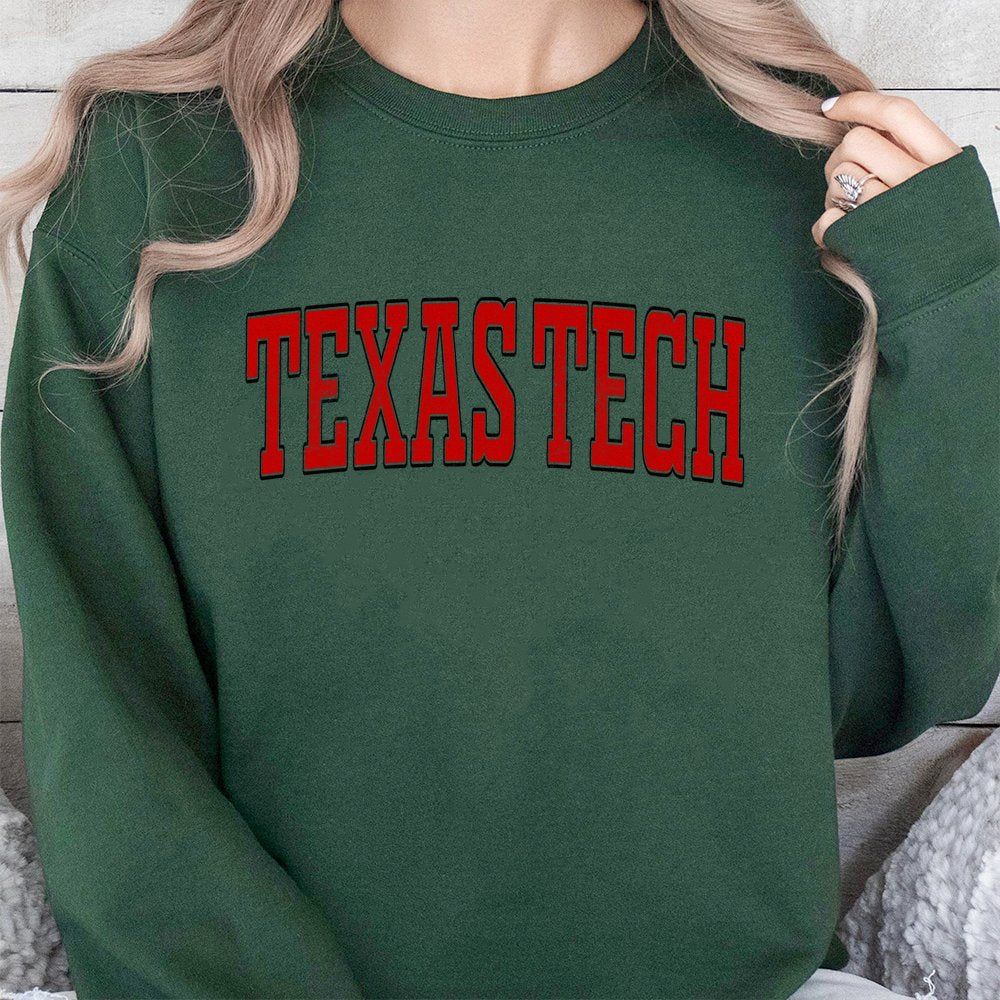 Texas Tech Sweatshirt | Vintage Style College Crewneck | Premium Cotton-Blend Fleece | University Gift For Students And Alumn