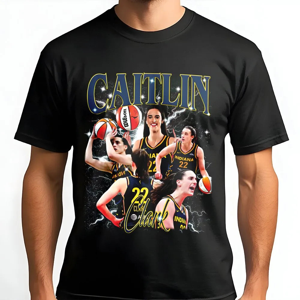 Caitlin Clark Basketball T-Shirt | Retro WNBA Graphic Tee | Premium Cotton Unisex Apparel | Gift for Indiana Fever Fans