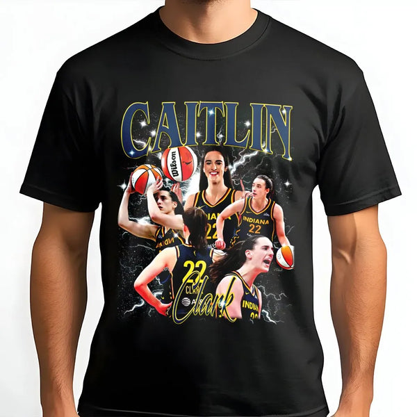 Caitlin Clark Basketball T-Shirt | Retro WNBA Graphic Tee | Premium Cotton Unisex Apparel | Gift for Indiana Fever Fans
