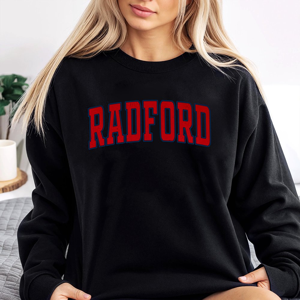 Radford Sweatshirt | Varsity Letter Graphic Print | Premium Cotton Blend | Unisex Collegiate Style Crewneck Gift for Students