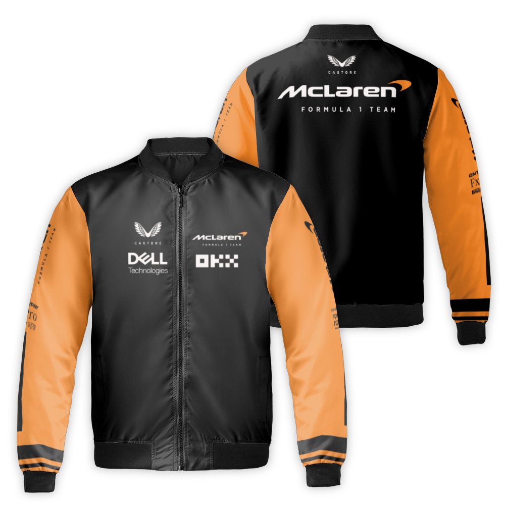 McLaren F1 Team Bomber Jacket | Papaya Orange Racing Motorsport Gear | Premium Nylon Streetwear | Unisex Formula 1 Fan Gift