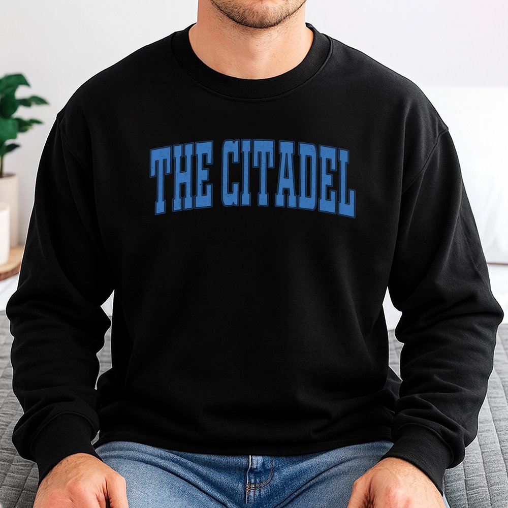 The Citadel Sweatshirt | Vintage Collegiate Letter Graphic | Unisex Cotton-Blend Crewneck | Premium University Inspired Gift