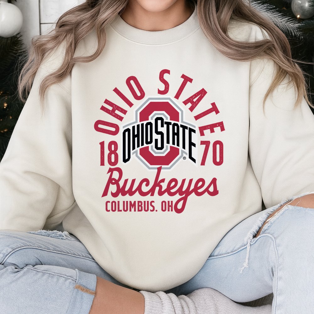 Ohio State Buckeyes Sweatshirt | Vintage Style College Football Graphic | Premium Cotton Blend | Gift For OSU Students Alumni