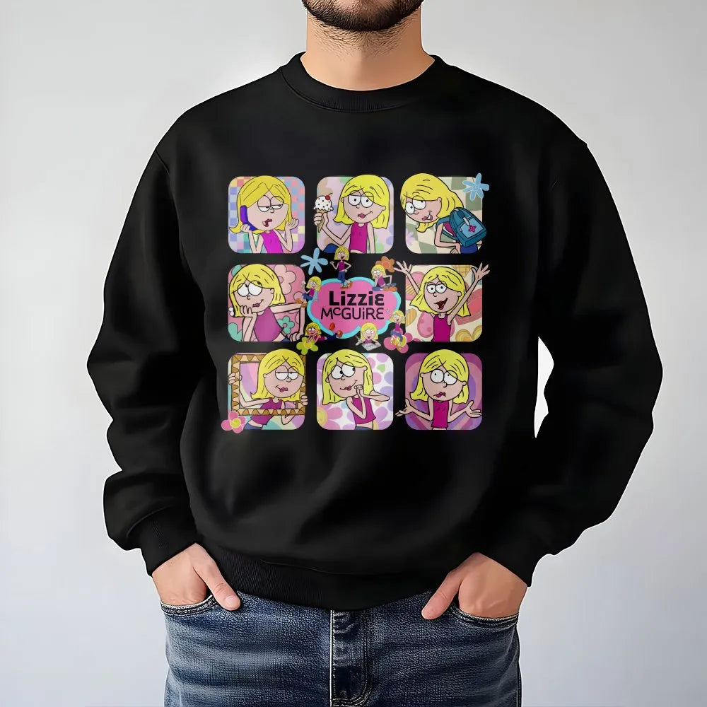 Y2K Aesthetic Cartoon Sweatshirt | Nostalgic Lizzie Inspired Character Graphic | Premium Cotton Blend | Retro 2000s Pop Cultu