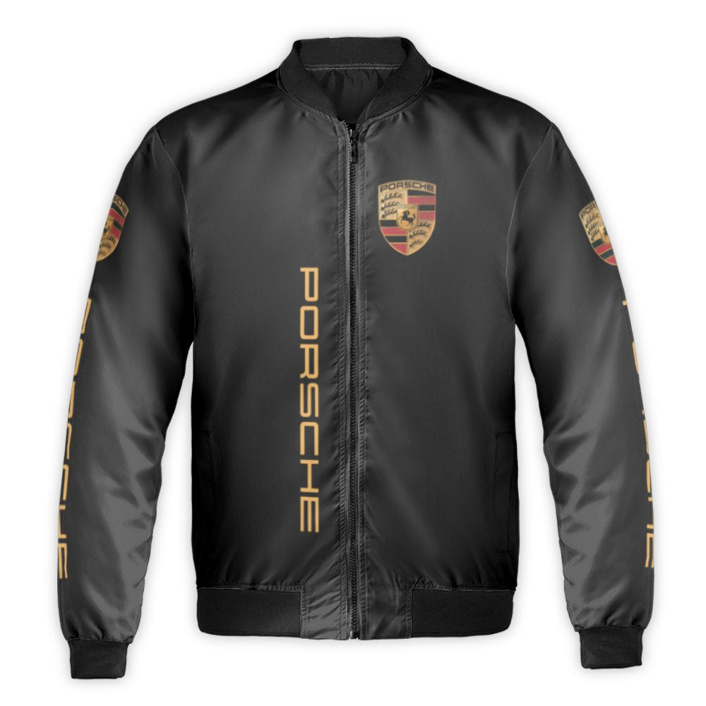 Porsche Bomber Jacket | Luxury German Auto Racing Apparel | Durable Nylon Streetwear | Gift For Car Enthusiasts