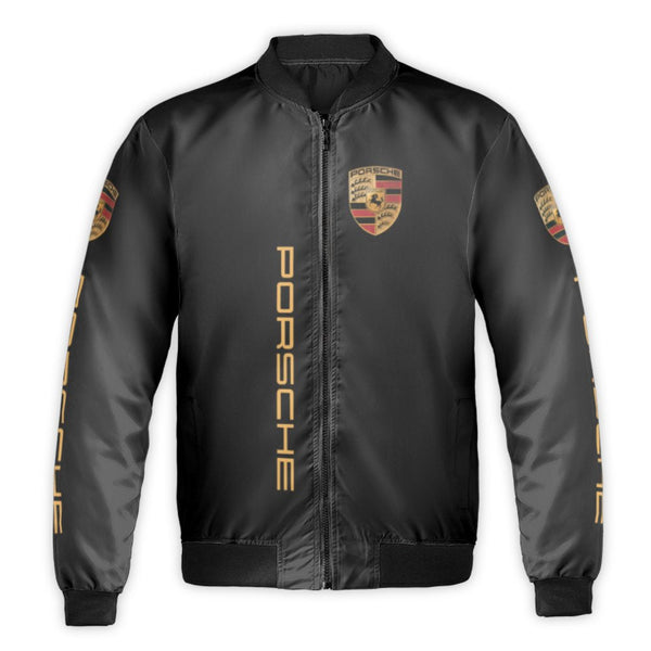 Porsche Bomber Jacket | Luxury German Auto Racing Apparel | Durable Nylon Streetwear | Gift For Car Enthusiasts