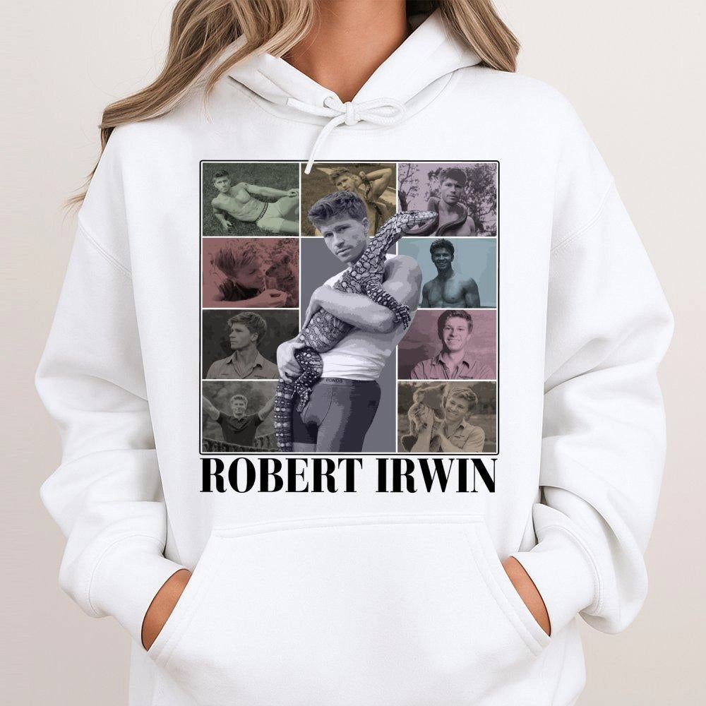 Robert Irwin Vintage 90s Bootleg Hoodie | Wildlife Warrior Graphic Sweatshirt | Premium Cotton Blend | Fan Gift Apparel for M
