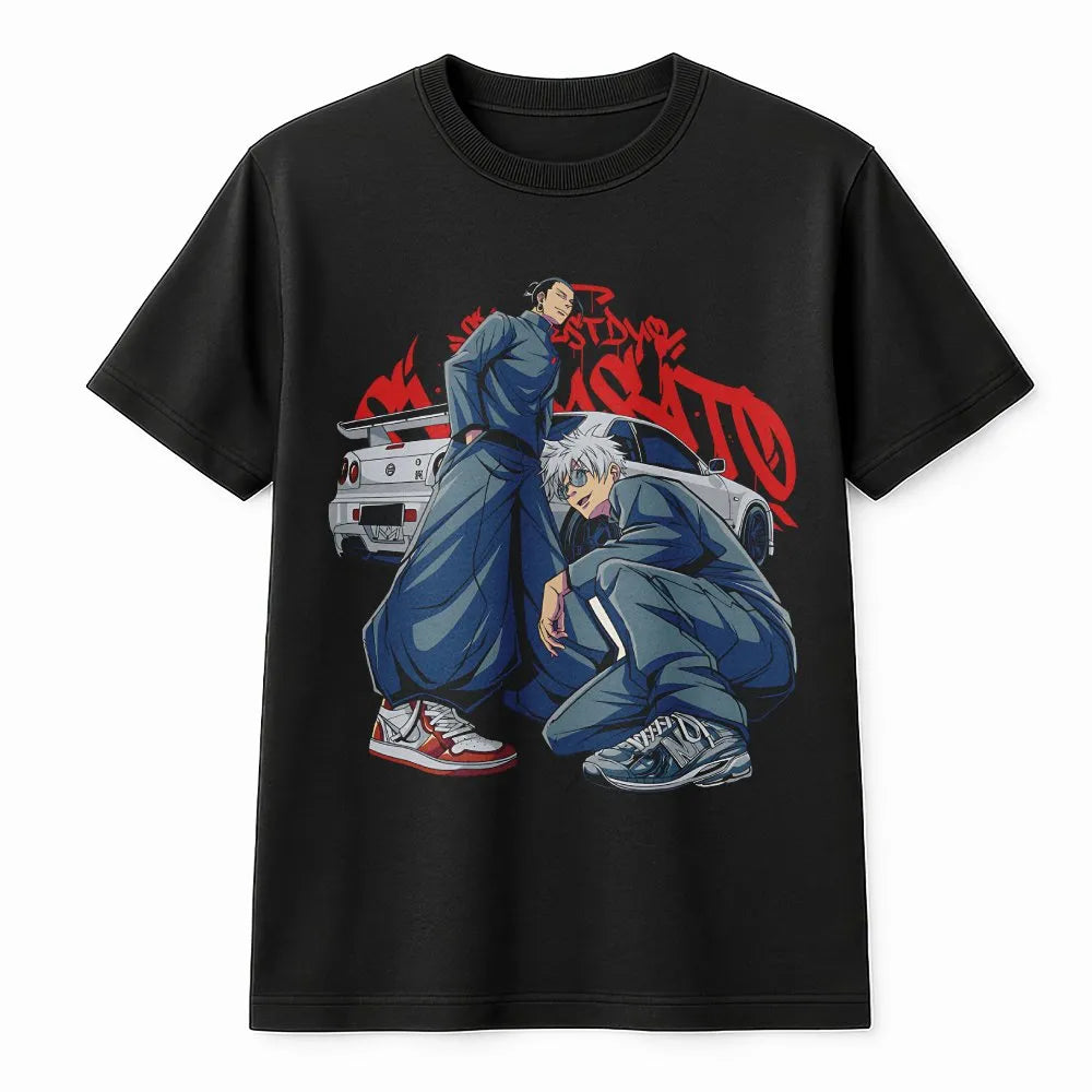 Jujutsu Kaisen Anime T-Shirt | Gojo Satoru and Geto Suguru Urban Graphic Design | Premium Cotton Soft Tee | Birthday Gift for