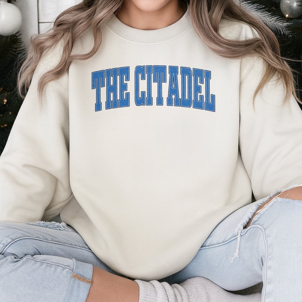 The Citadel Sweatshirt | Vintage Collegiate Letter Graphic | Unisex Cotton-Blend Crewneck | Premium University Inspired Gift