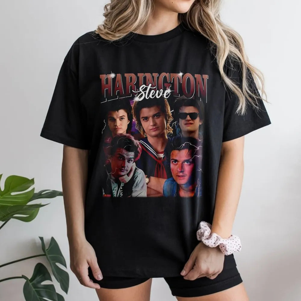 Steve Harrington Retro Bootleg T-Shirt | Stranger Things Aesthetic Graphic | Premium Cotton Unisex Tee | TV Show Fan Gift