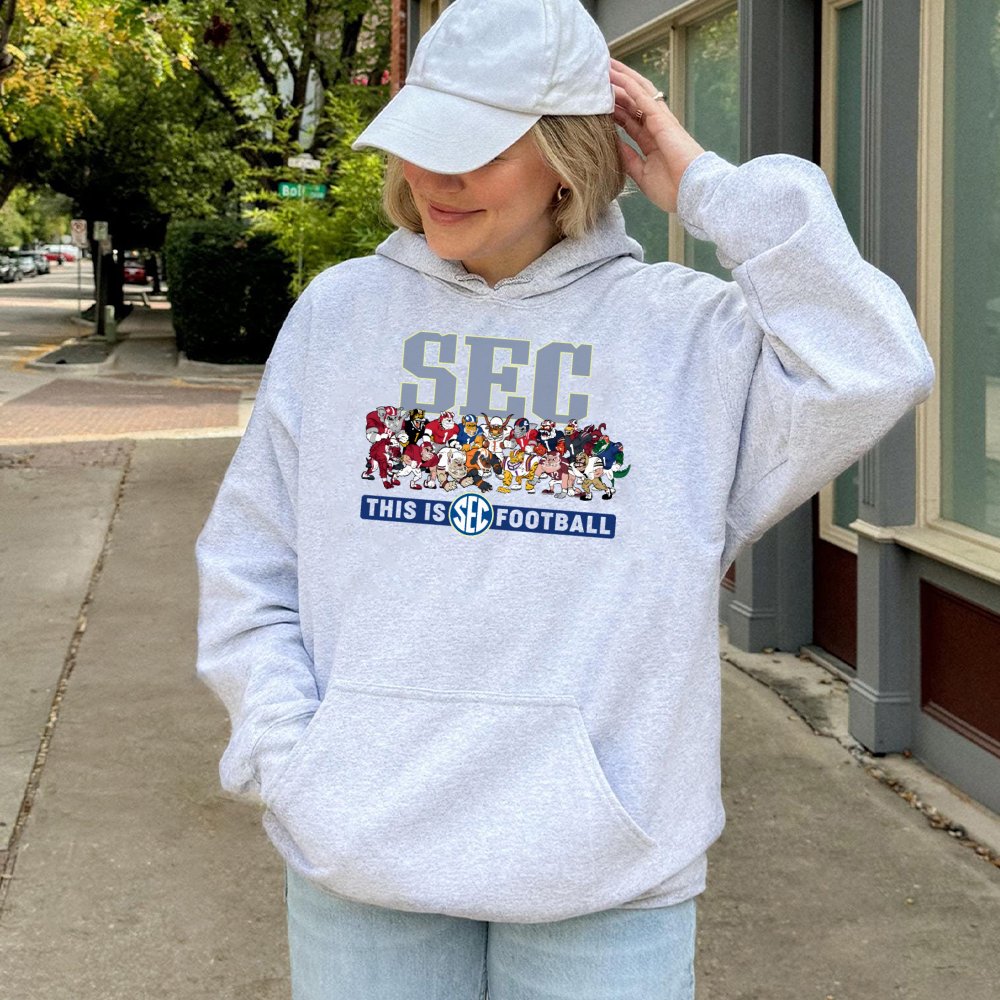 SEC Football Mascots Hoodie | Collegiate Game Day Graphic Sweatshirt | Premium Cotton-Blend Apparel | Gift for College Footba