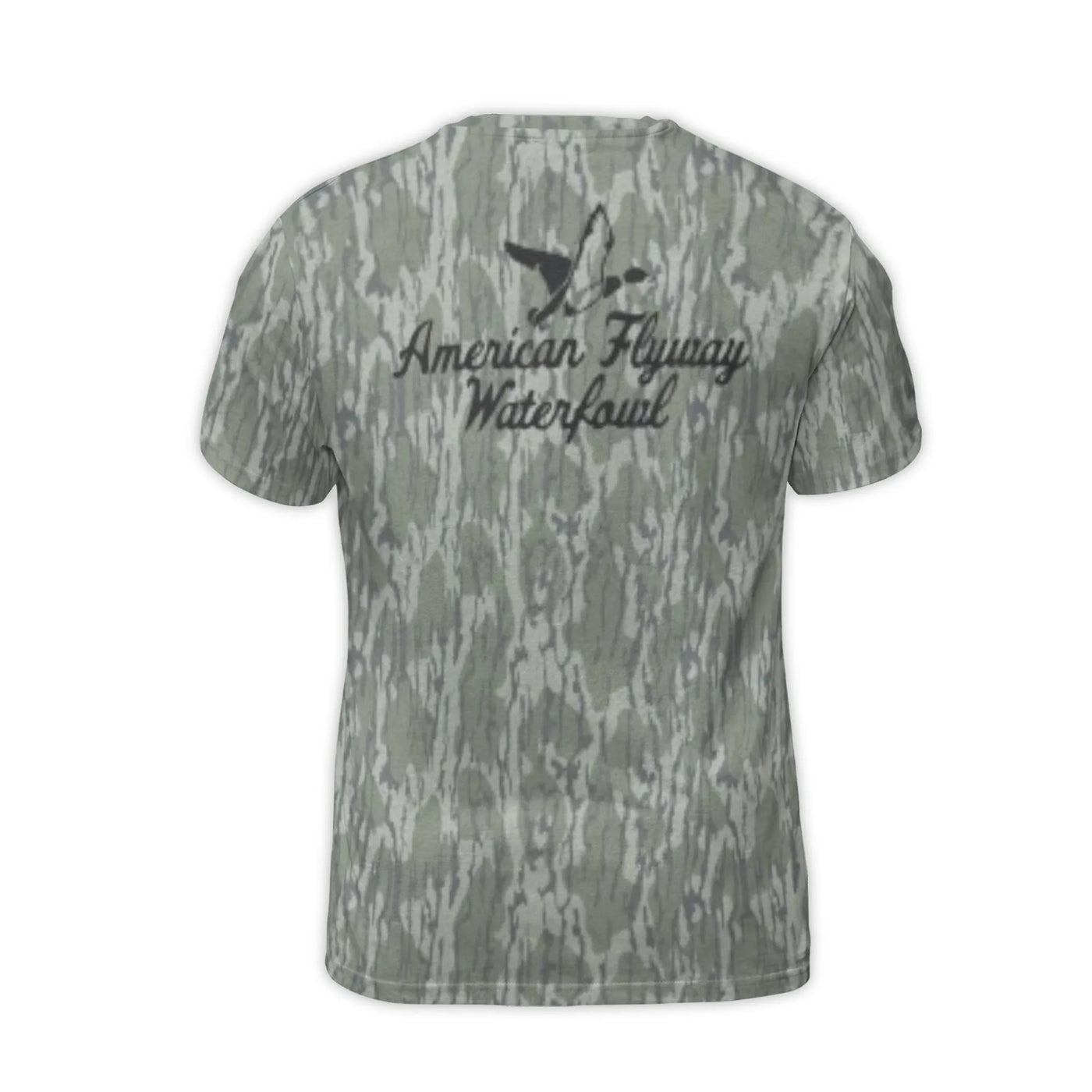 American Flyway Waterfowl T-Shirt | Realistic Duck Hunting Camo Print | Premium Soft Stretch Jersey | Gift for Outdoorsmen an