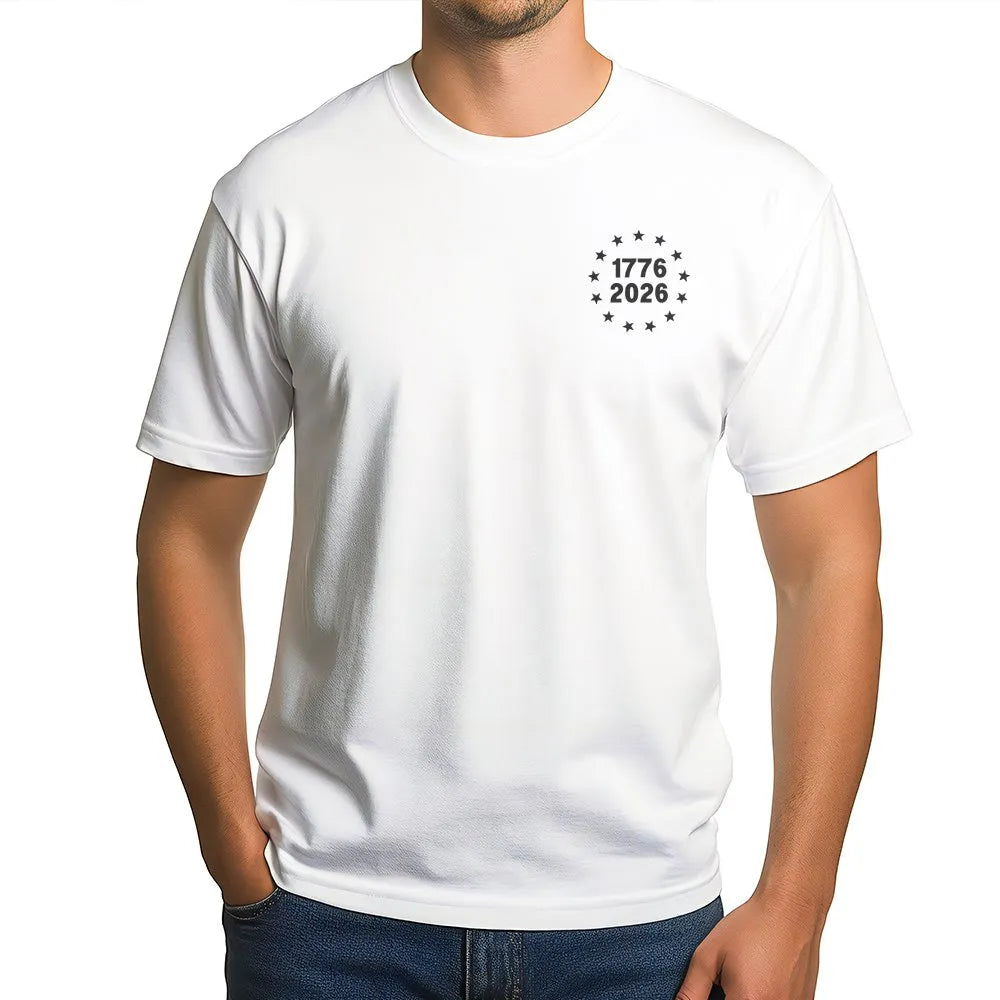 America 250th Anniversary T-Shirt | Semiquincentennial 1776-2026 Star Design | Soft Cotton Blend | Commemorative Patriotic Gi