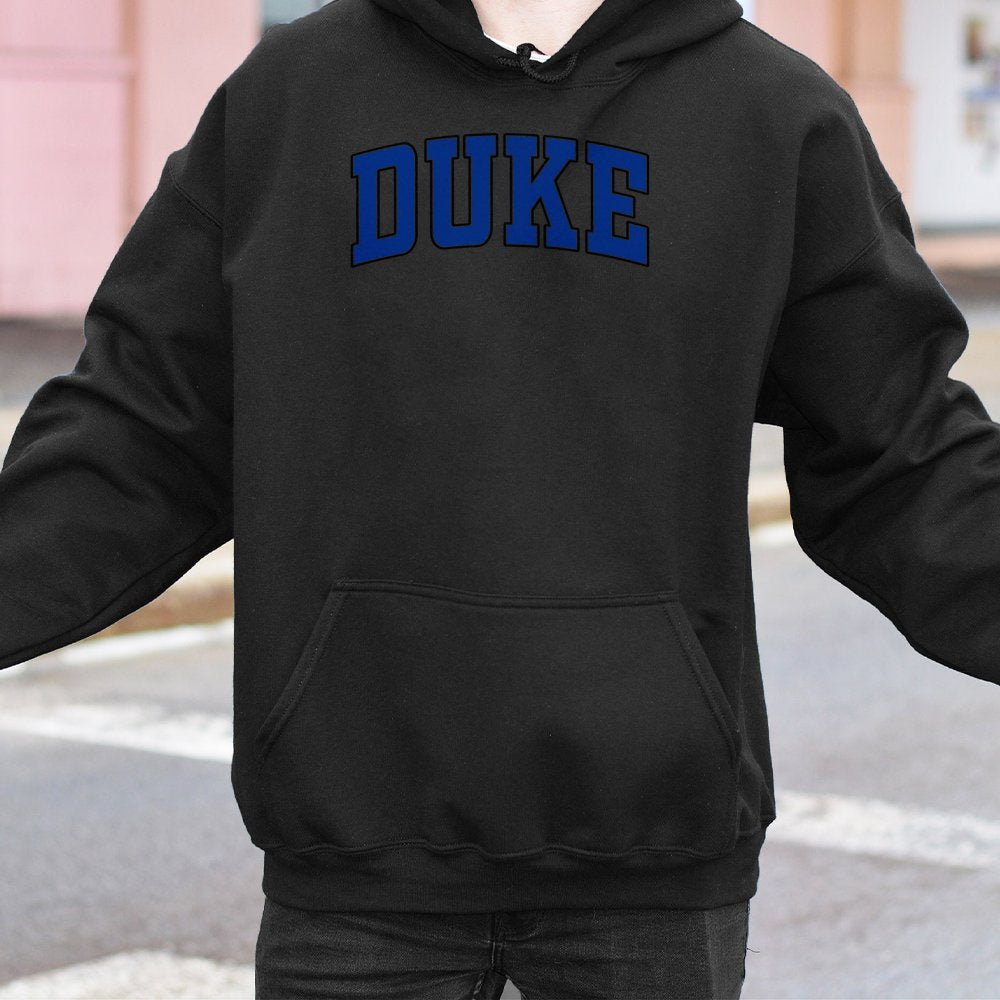 Duke Collegiate Hoodie | Vintage Varsity Lettering Design | Premium Cotton-Blend Fleece | Unisex College Style Gift for Stude