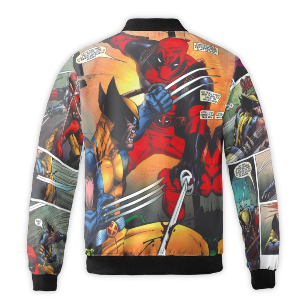 Superhero Graphic Bomber Jacket | Comic Book Wolverine Vs Deadpool Print | Premium Windproof Streetwear | Unisex Fan Gift Jac