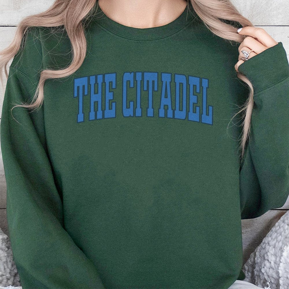 The Citadel Sweatshirt | Vintage Collegiate Letter Graphic | Unisex Cotton-Blend Crewneck | Premium University Inspired Gift