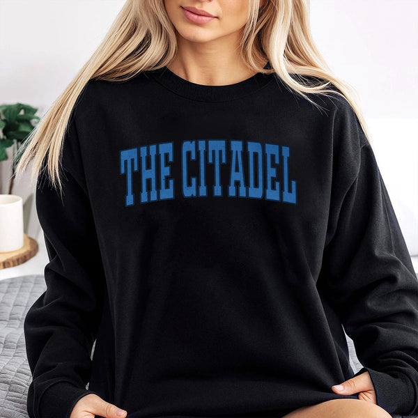 The Citadel Sweatshirt | Vintage Collegiate Letter Graphic | Unisex Cotton-Blend Crewneck | Premium University Inspired Gift