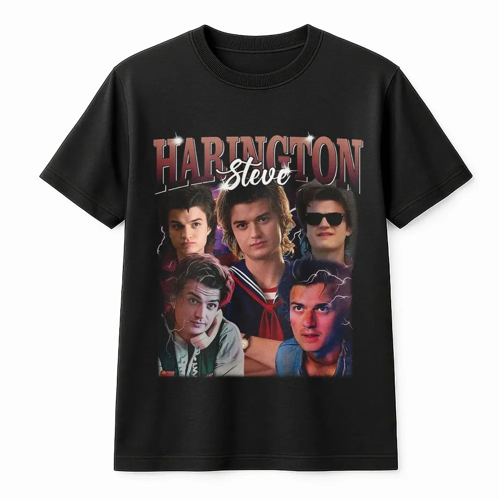Steve Harrington Retro Bootleg T-Shirt | Stranger Things Aesthetic Graphic | Premium Cotton Unisex Tee | TV Show Fan Gift