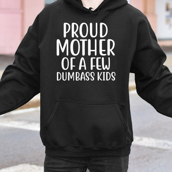 Proud Mother Of A Few Dumbass Kids Hoodie | Funny Sarcastic Mom Quote | Premium Cotton Blend Sweatshirt | Unique Gift For Mom