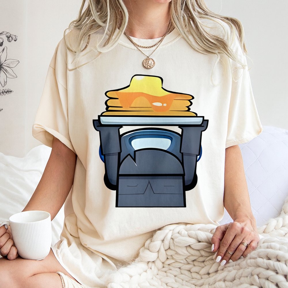 Gaming Robot Pancakes T-Shirt | Funny P.E.K.K.A Graphic Tee | Premium 100% Cotton Comfort | Gamer Gift for Him and Her