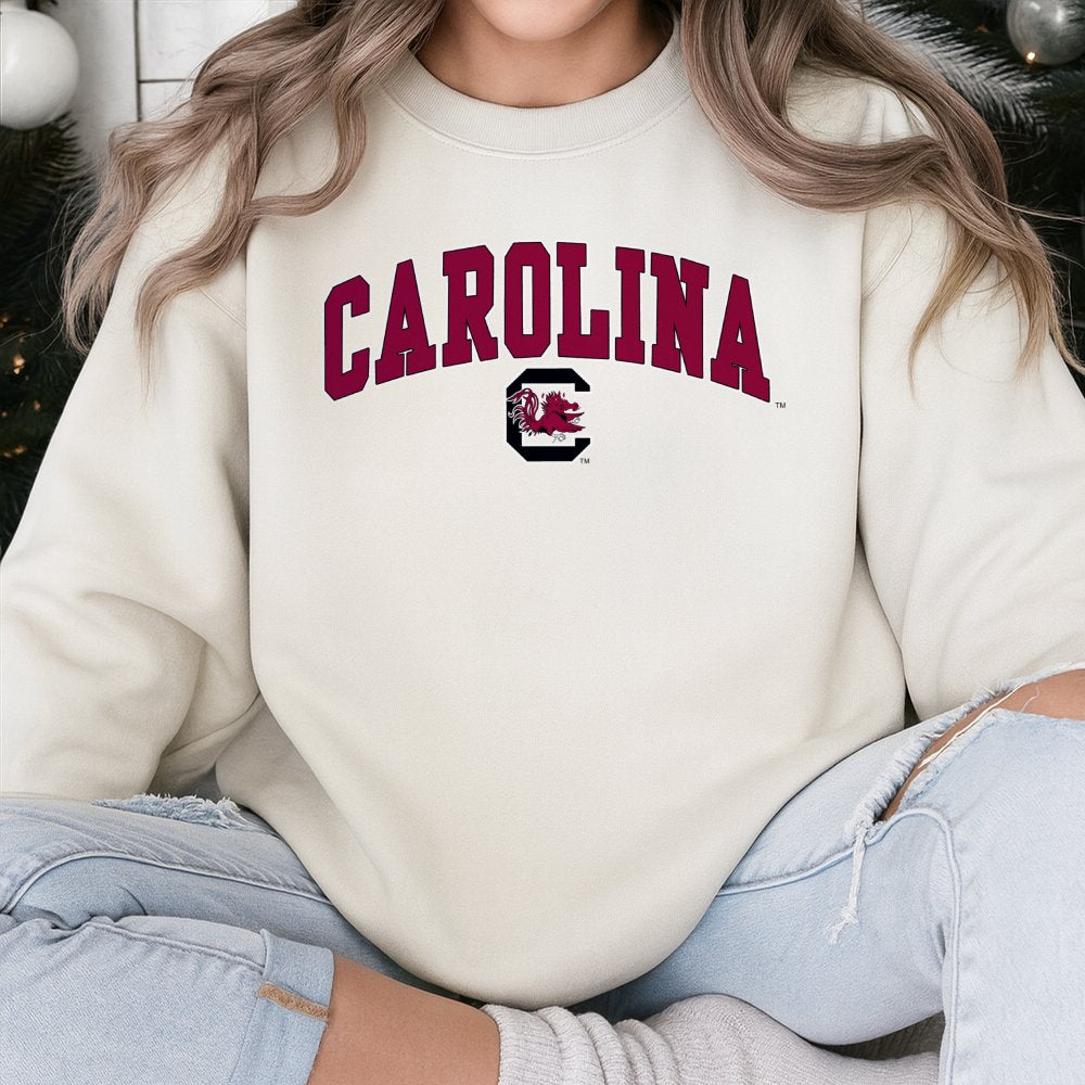 University of South Carolina Gamecocks Sweatshirt | Vintage Arch Graphic Crewneck | Premium Cotton Blend | Gift for Students 