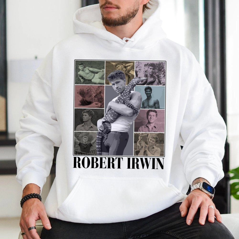 Robert Irwin Vintage 90s Bootleg Hoodie | Wildlife Warrior Graphic Sweatshirt | Premium Cotton Blend | Fan Gift Apparel for M