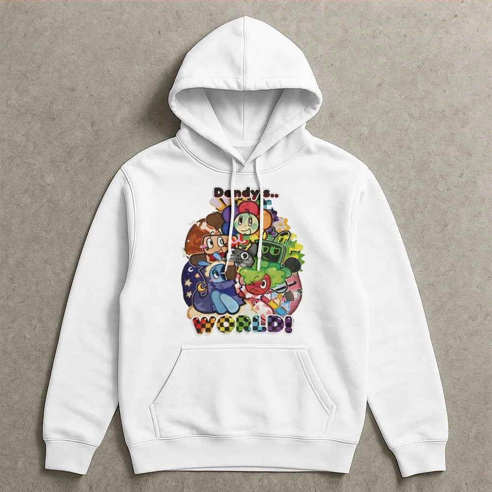 Dandy's World Gaming Hoodie | Colorful Cartoon Character Art | Premium Cotton Blend | Gamer Gift for Fans