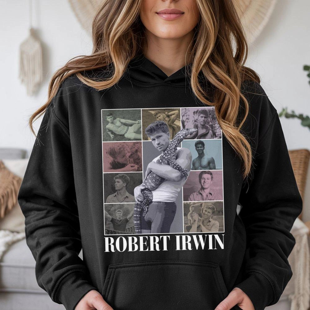 Robert Irwin Vintage 90s Bootleg Hoodie | Wildlife Warrior Graphic Sweatshirt | Premium Cotton Blend | Fan Gift Apparel for M