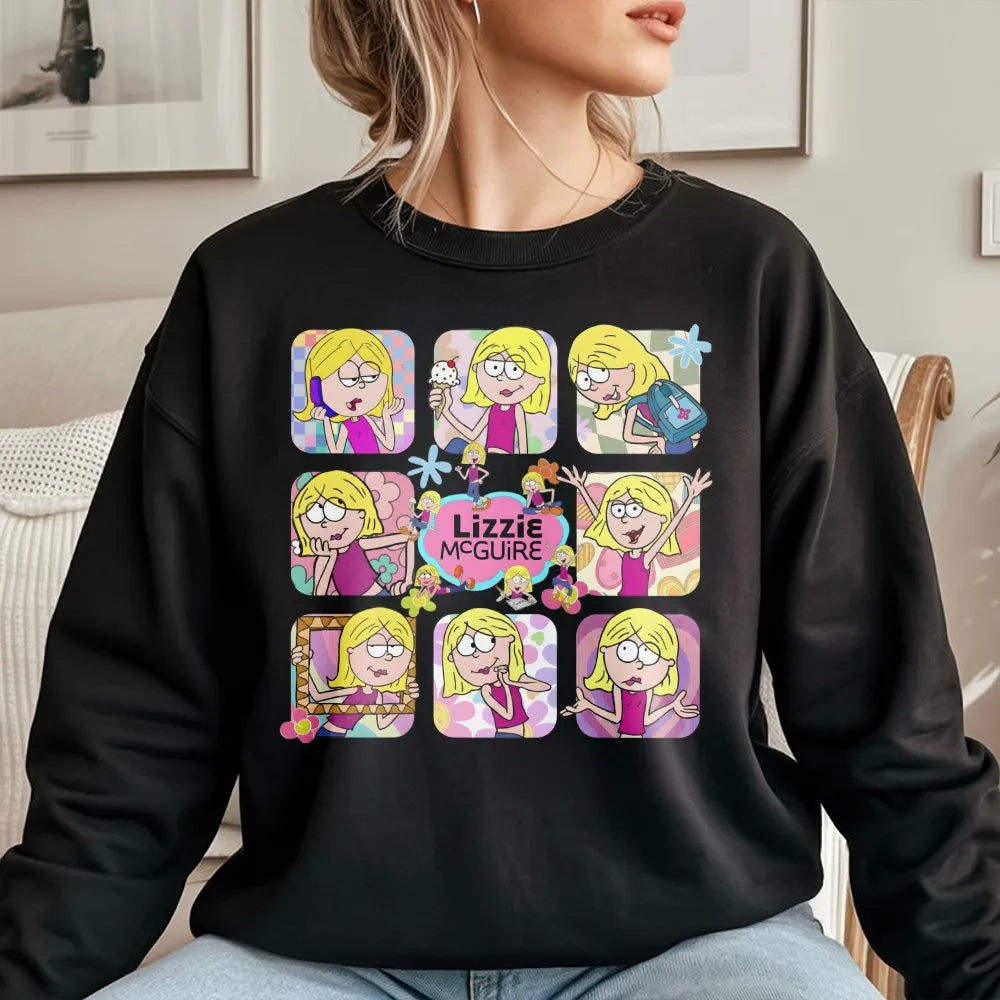 Y2K Aesthetic Cartoon Sweatshirt | Nostalgic Lizzie Inspired Character Graphic | Premium Cotton Blend | Retro 2000s Pop Cultu