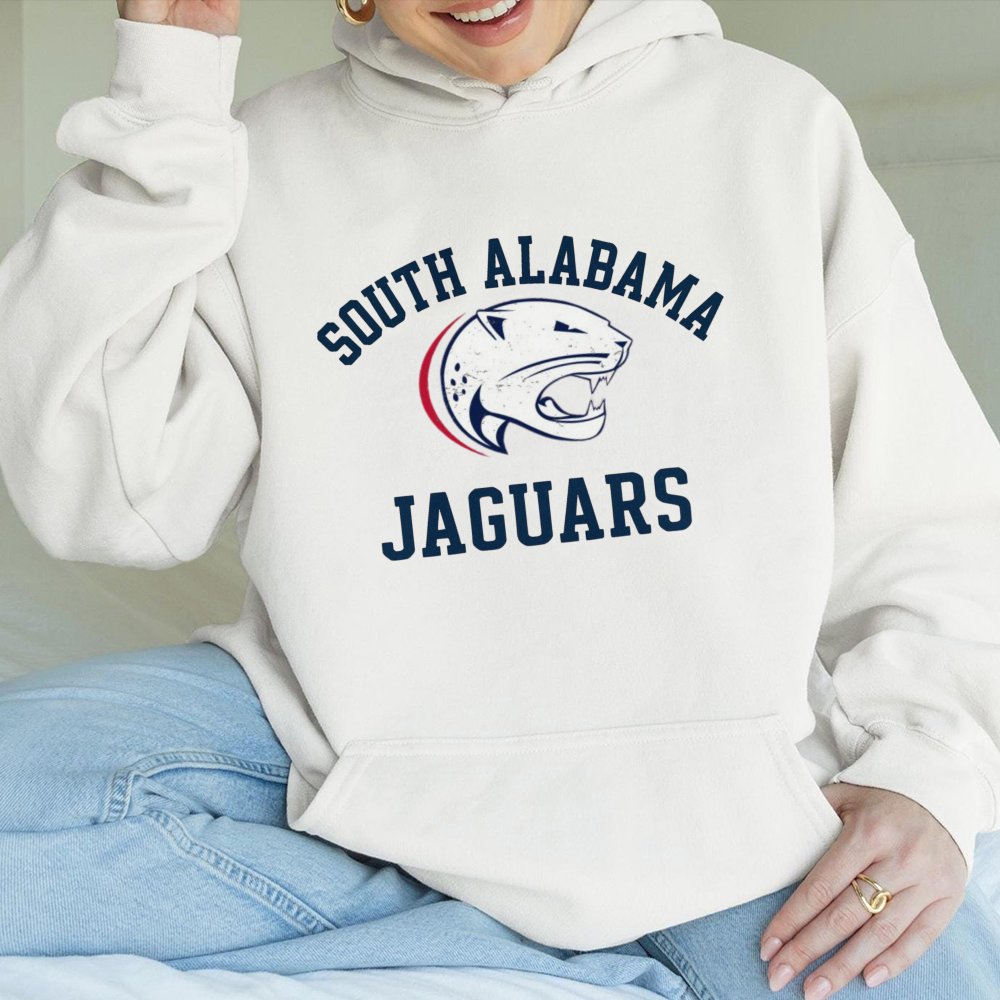 South Alabama Jaguars Hoodie | University Mascot Graphic Sweatshirt | Cotton-Polyester Premium Comfort | College Sports Fan A