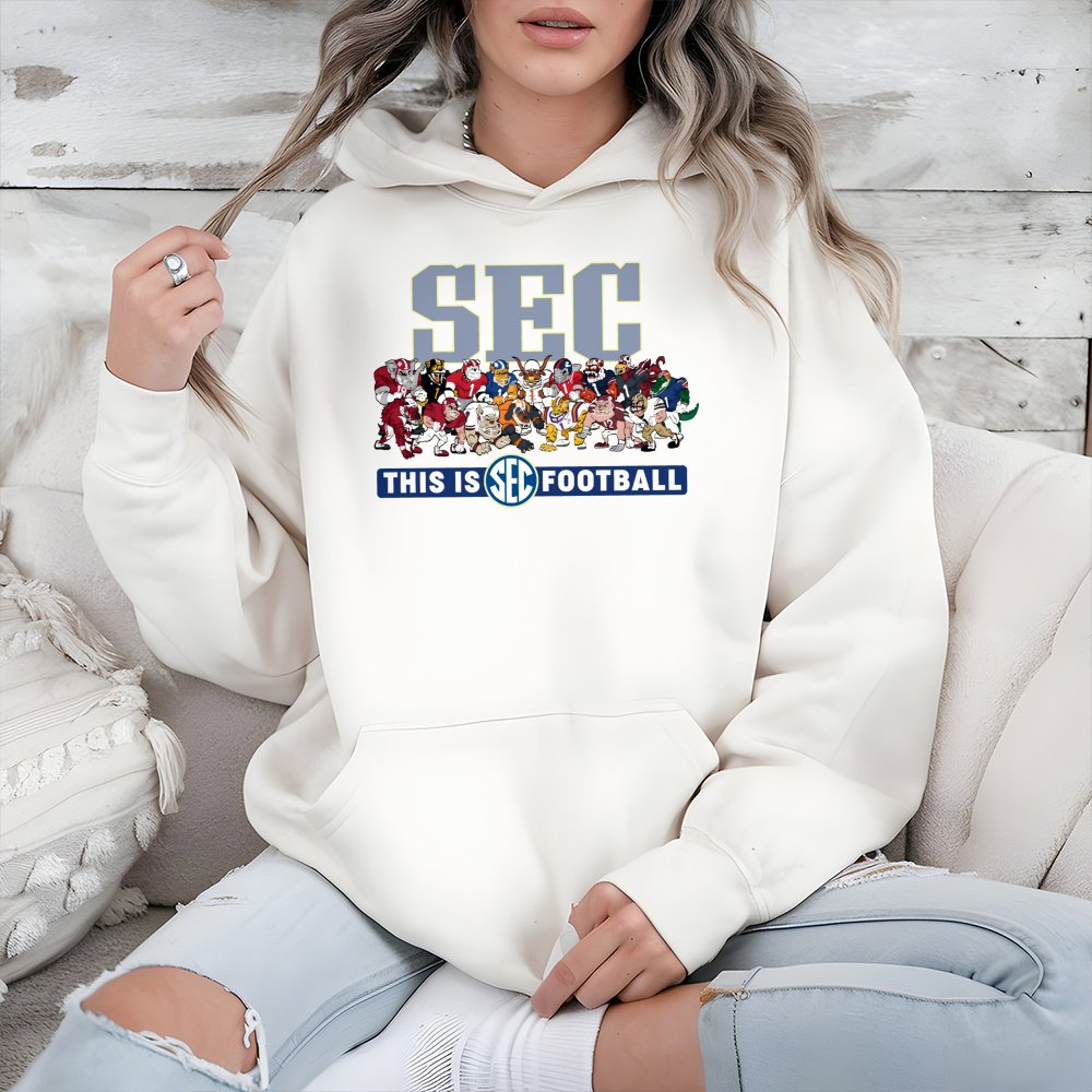 SEC Football Mascots Hoodie | Collegiate Game Day Graphic Sweatshirt | Premium Cotton-Blend Apparel | Gift for College Footba