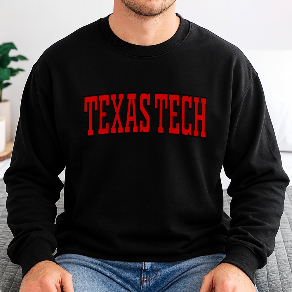 Texas Tech Sweatshirt | Vintage Style College Crewneck | Premium Cotton-Blend Fleece | University Gift For Students And Alumn